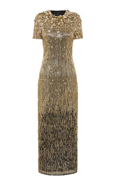 Rachel Gilbert Kala Maxi Dress In Gold