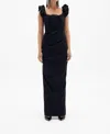 Rachel Gilbert Kalina Ruched Dress In Black