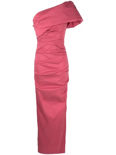 Rachel Gilbert Kat Asymmetric Gown In Pink