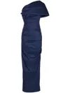 Rachel Gilbert Kat Ruched Maxi Dress In Blue