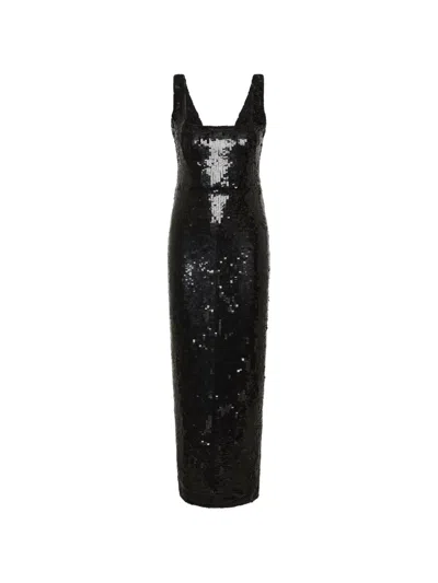 Rachel Gilbert Kayla Sequin-embellished Gown In Black