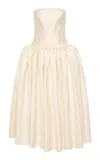 Rachel Gilbert Kenny Strapless Silk-wool Gown In Ivory