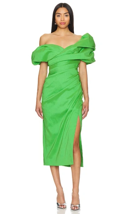 Rachel Gilbert Gia Midi Dress In Green