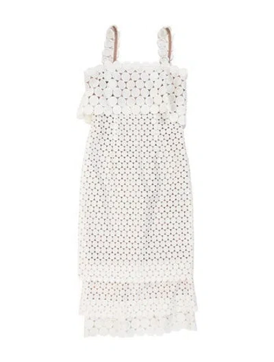 Pre-owned Rachel Gilbert Lace Pattern Knee-length Dress In Neutrals