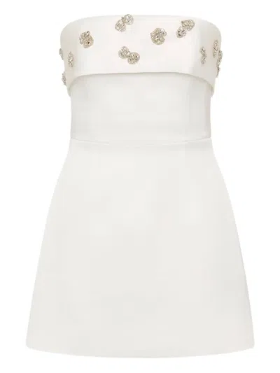 Rachel Gilbert Laira Corset Embellished Mini Dress In White