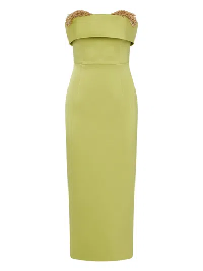 Rachel Gilbert Lairsa Corset Embellished Dress In Green