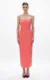 Rachel Gilbert Leora Crystal-bow Strapless Dress In Pink