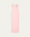 Rachel Gilbert Leura Crystal Long Strapless Gown In Rosewater