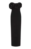 Rachel Gilbert Levi Oversized Floral Embroidery Gown In Black