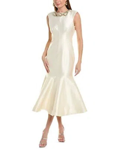 Pre-owned Rachel Gilbert Lexie Midi Dress Women's Au 1/us 4 In White