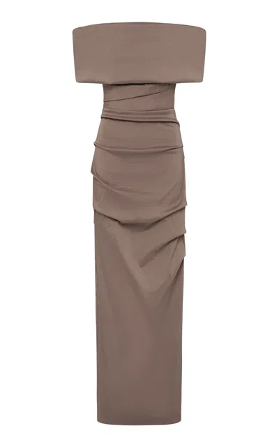 Rachel Gilbert Livia Gown In Taupe