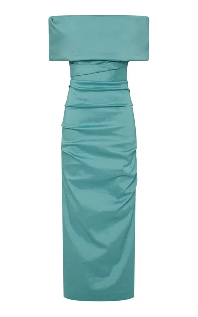 Rachel Gilbert Livia Midi Dress In Light Blue