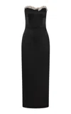 Rachel Gilbert Lorna Crystal Embroidered Midi Gown In Black