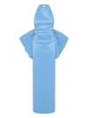 Rachel Gilbert Lottie Bow-detail Halterneck Gown In Blue