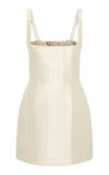 Rachel Gilbert Ludovica Wool-silk Mini Dress In White