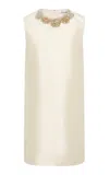 Rachel Gilbert Ludovica Wool-silk Shift Mini Dress In White
