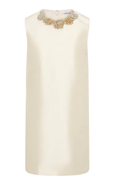 Rachel Gilbert Ludovica Wool-silk Shift Mini Dress In White