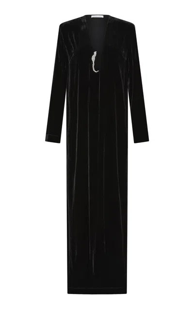 Rachel Gilbert Lyon Velvet Gown In Black