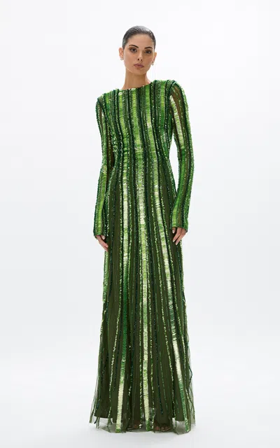 Rachel Gilbert Lyssa Gown In Green