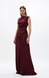 Rachel Gilbert Mabel Gown In Burgundy