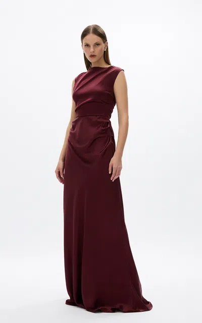 Rachel Gilbert Mabel Gown In Burgundy