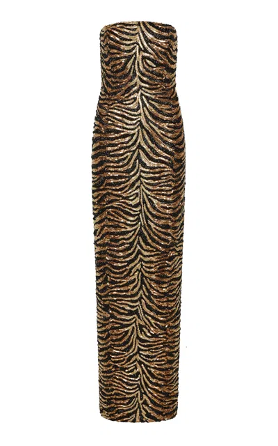 Rachel Gilbert Maison Strapless Gown In Multi