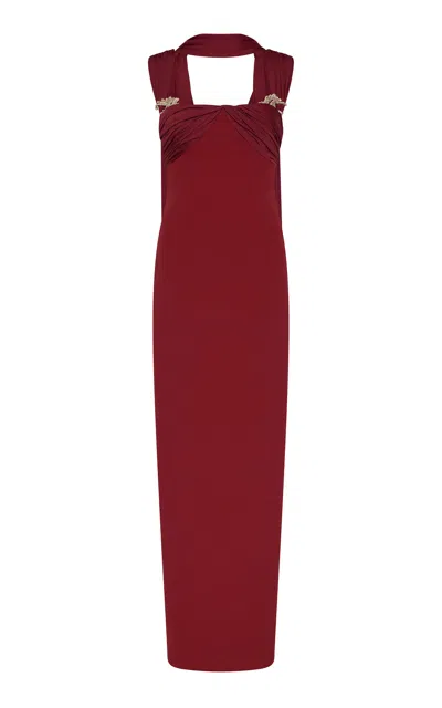 Rachel Gilbert Mali Cutout Silk Gown In Burgundy