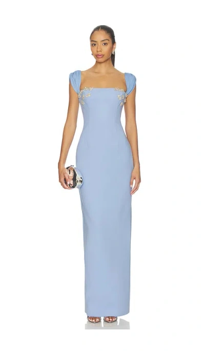 Rachel Gilbert Malia Gown In Blue