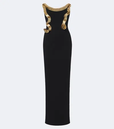 Rachel Gilbert Malik Embellished Gown In Black