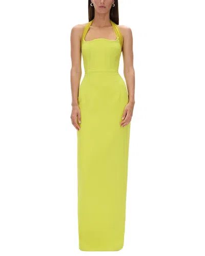 Rachel Gilbert Maria Column Gown In Yellow
