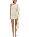 Rachel Gilbert Marji Ruched Taffeta Mini Dress In White