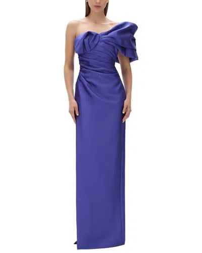 Rachel Gilbert Marlo Fitted Wool & Silk-blend Gown