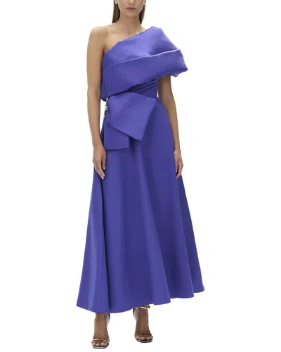 Rachel Gilbert Marlo Wool & Silk-blend A-line Dress In Blue