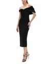 Rachel Gilbert Mattie Off-the-shoulder Dress In Black