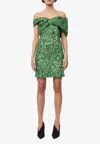 Rachel Gilbert Mirella Mini Dress In Green