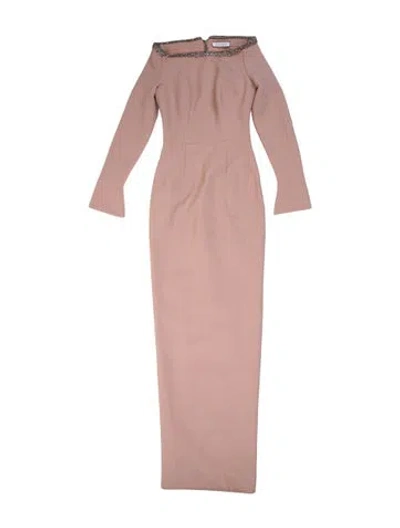 Pre-owned Rachel Gilbert Mock Neck Long Dress In Pink