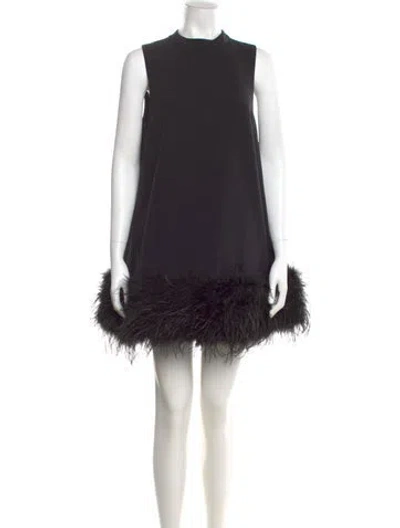 Pre-owned Rachel Gilbert Mock Neck Mini Dress W/ Tags In Black