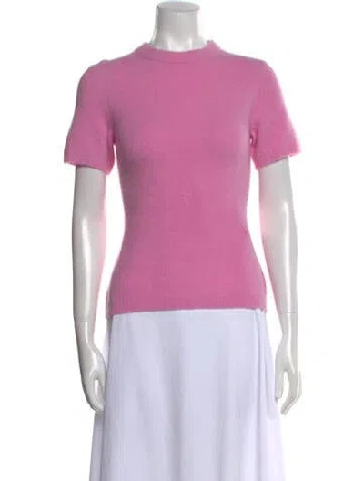 Pre-owned Rachel Gilbert Mock Neck Short Sleeve T-shirt W/ Tags In Pink