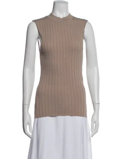 Pre-owned Rachel Gilbert Mock Neck Sleeveless Top W/ Tags In Neutral