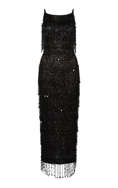 Rachel Gilbert Nala Embellished Midi Dress In Black