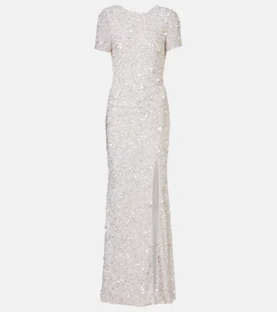 Rachel Gilbert Nixie Sequined Gown In White