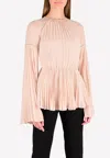 Rachel Gilbert Nyla Pleated Fit Flare Top In Pink