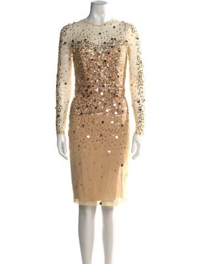 Pre-owned Rachel Gilbert Nylon Knee-length Dress In Neutral