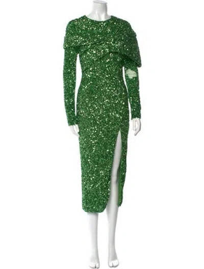 Pre-owned Rachel Gilbert Nylon Long Dress In Green