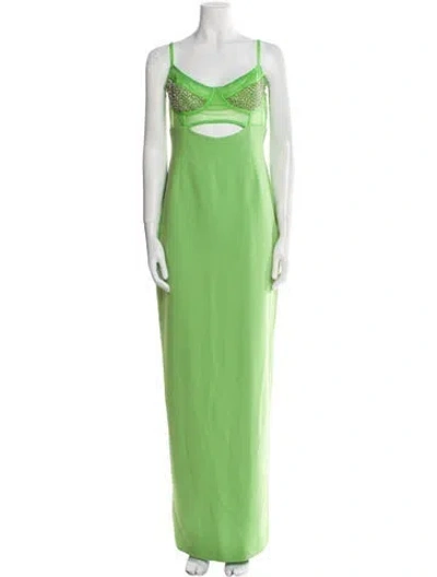 Pre-owned Rachel Gilbert Nylon Long Dress W/ Tags In Green