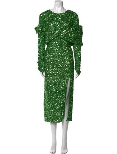 Pre-owned Rachel Gilbert Nylon Midi Length Dress In Green