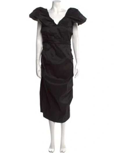 Pre-owned Rachel Gilbert Nylon Midi Length Dress W/ Tags In Black