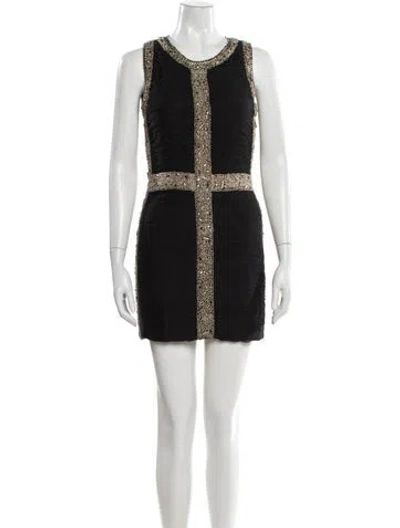 Pre-owned Rachel Gilbert Nylon Mini Dress In Black