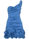 Rachel Gilbert Ochre One-shoulder Mini Dress In Blue