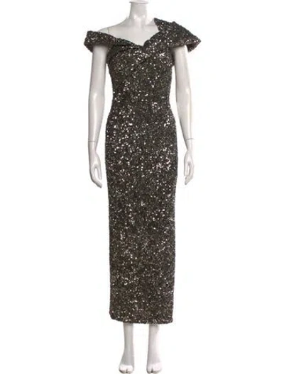 Pre-owned Rachel Gilbert Off-the-shoulder Long Dress In Multi